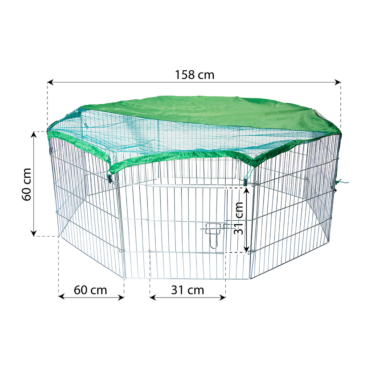 AQPET FRIENDS Außengehege für Tiere 60x60cm - Box mit Sonnenschutznetz für Hunde, Katzen und Nagetiere - Sicheres und robustes Gehege für Garten und Freiflächen
