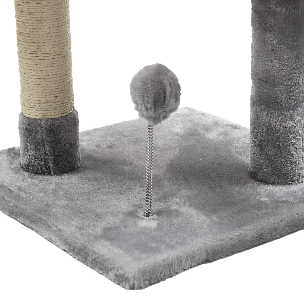 AQPET FRIENDS Kratzbaum Amsterdam 112 cm mit Katzenhöhle Katzenbaum Spielplatz Kratzbaum für Katzen Farbe Grau