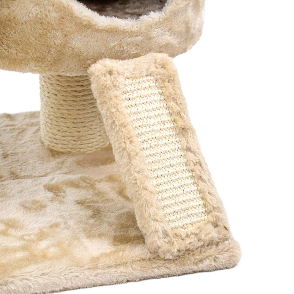 AQPET FRIENDS Kratzbaum Athens 115 cm mit Katzenhöhle Katzenbaum Spielplatz Spielzeug Kratzbrett für Katzen Farbe Beige