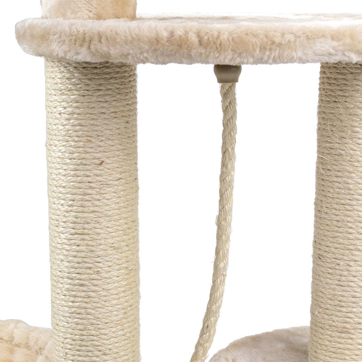 AQPET FRIENDS Kratzbaum Athens 115 cm mit Katzenhöhle Katzenbaum Spielplatz Spielzeug Kratzbrett für Katzen Farbe Beige