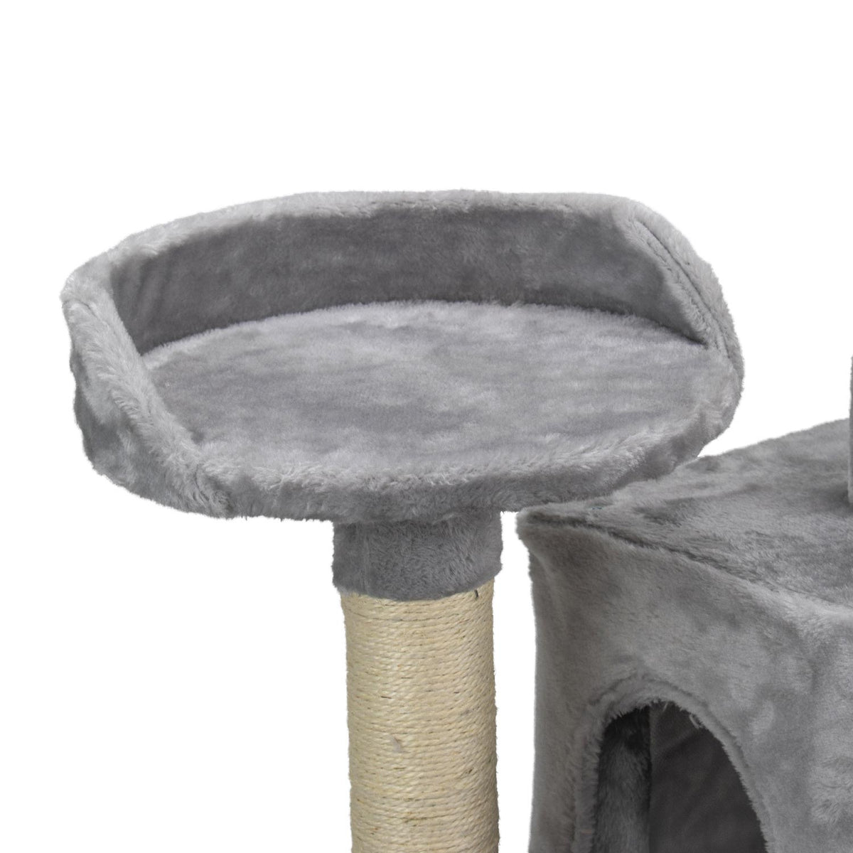 AQPET FRIENDS Kratzbaum Berlin 135 cm mit Katzenhöhle Katzenbaum Spielplatz Kratzbaum für Katze Farbe Grau