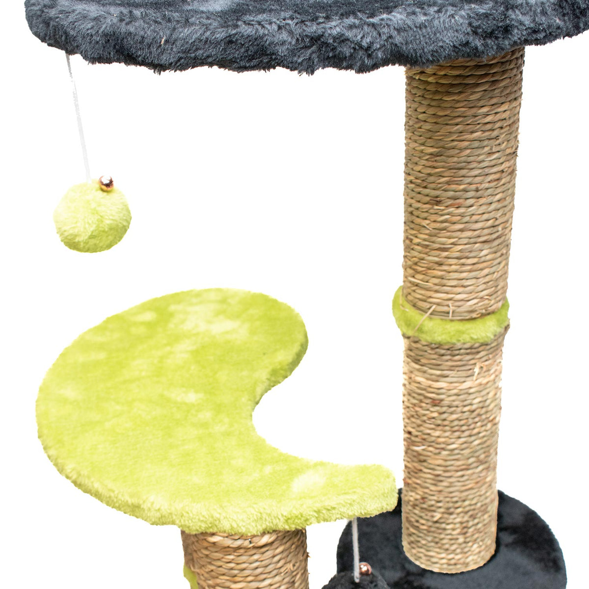 AQPET FRIENDS Kratzbaum Madrid - 86 cm Grün/Schwarz für Katzen Spielzeug Katze Entspannung und Spaß