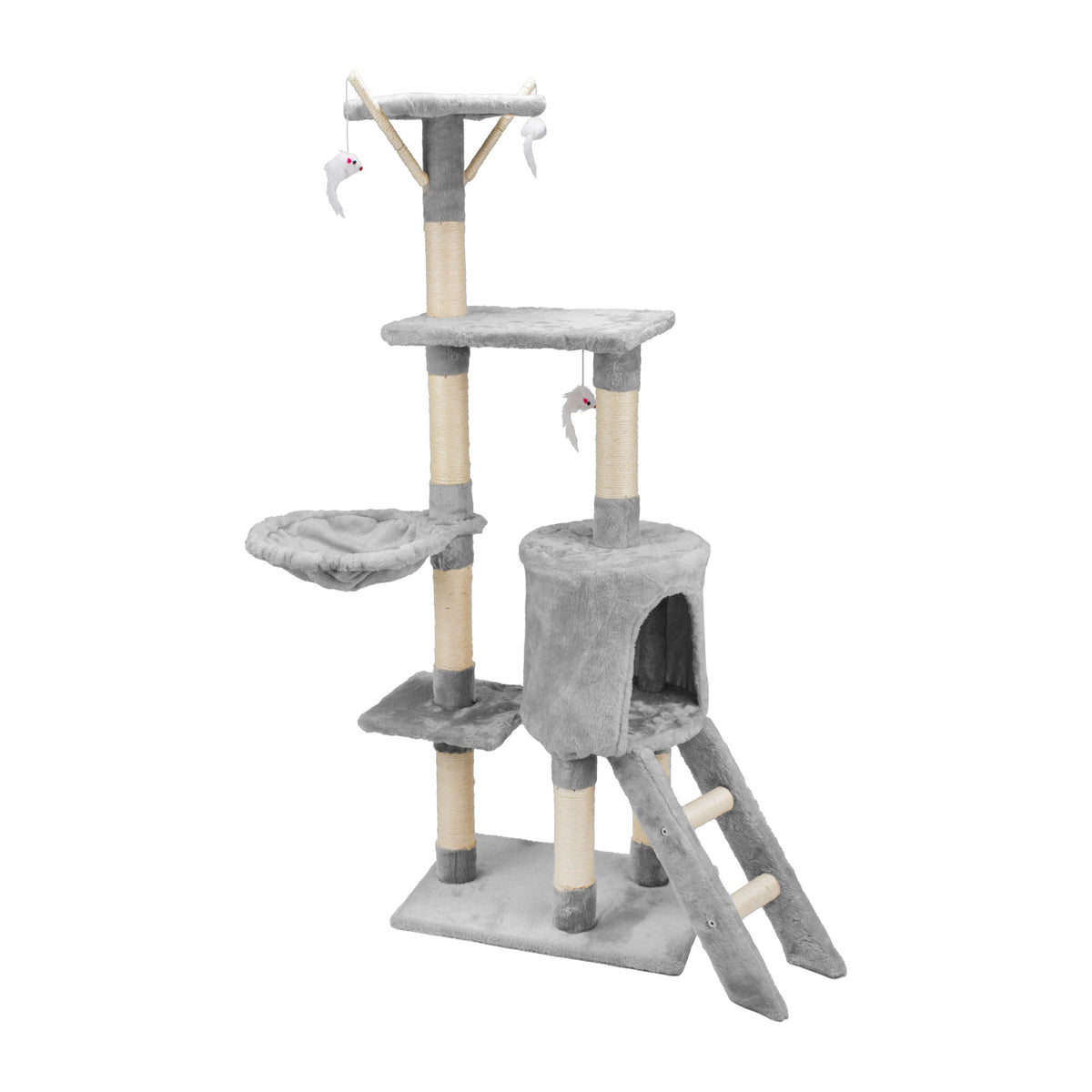 AQPET FRIENDS Kratzbaum Paris aus Sisal 138 cm für Katzen, Spielzeug Katze Entspannung & Spaß