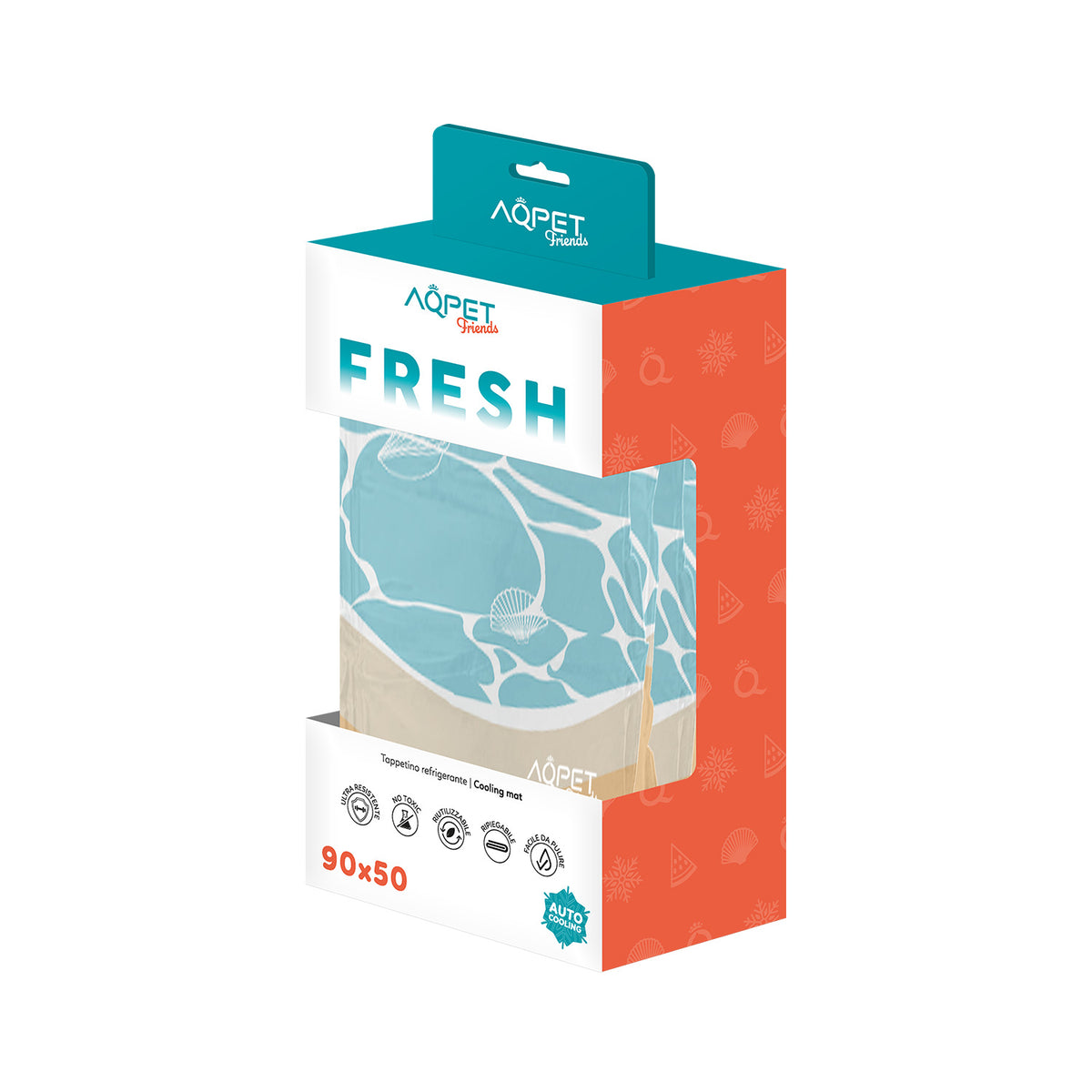 AQPET FRIENDS Kühlmatte, erfrischend für Hunde, Katzen und Tiere, ungiftiges Gel, Muster Sea