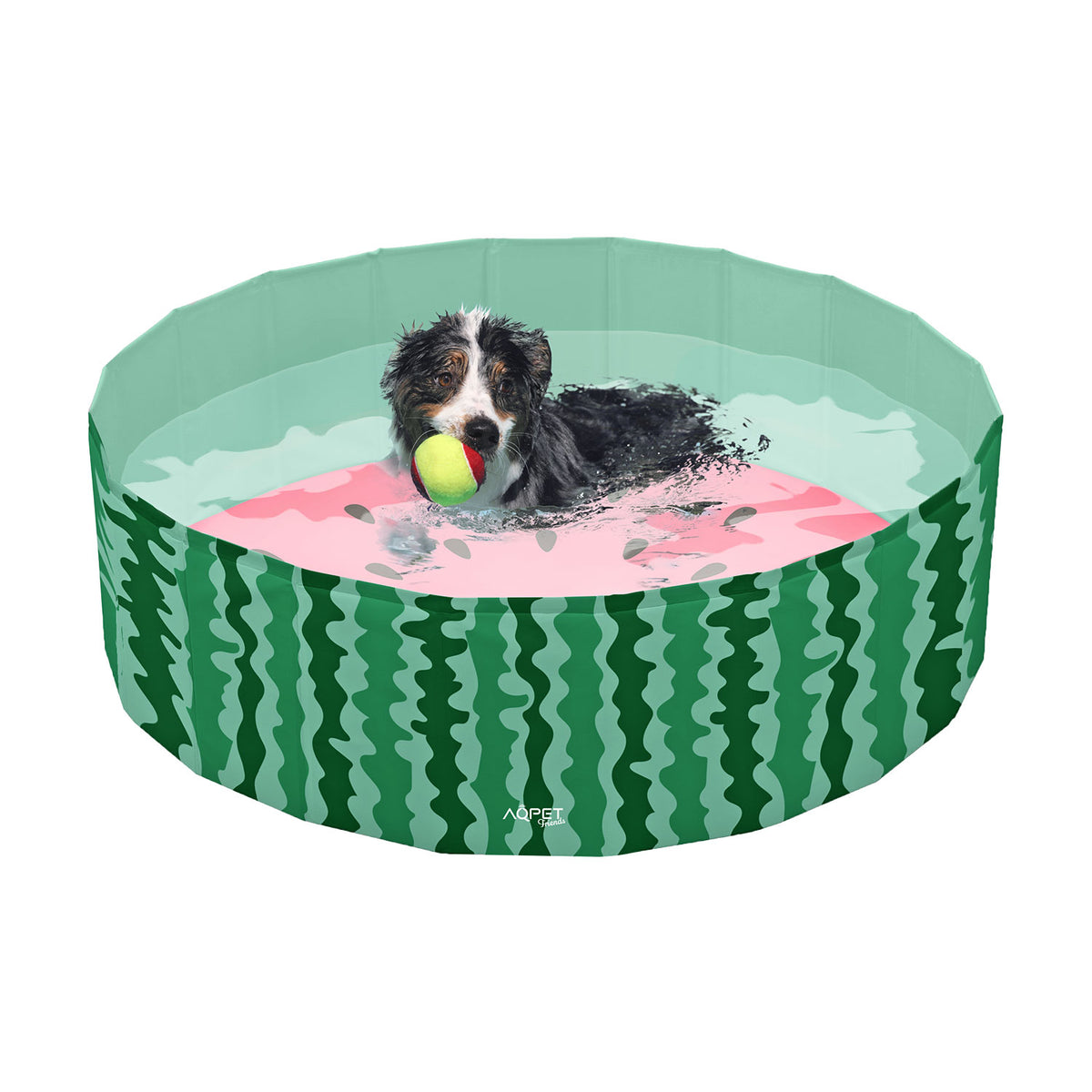 AQPET FRIENDS Hundepool Schwimmbecken Fruit-Design Für Hunde Zusammenklappbar Kratzfest Outdoor Garten