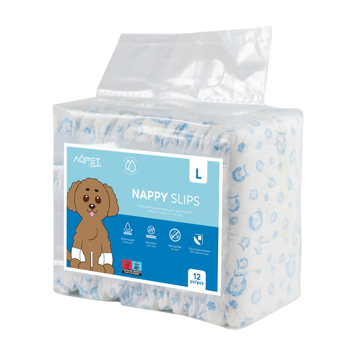 AQPET FRIENDS Windelhöschen Bauchbinden für Rüden 12 Stück Saugfähig Tägliche Hygiene