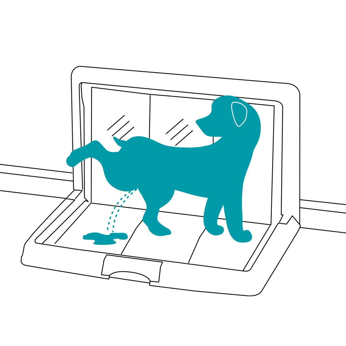 AQPET FRIENDS Hundetoilette, faltbar 86x62 cm, Schale für Saugmatten, ideal für Welpentraining und den Gebrauch zu Hause