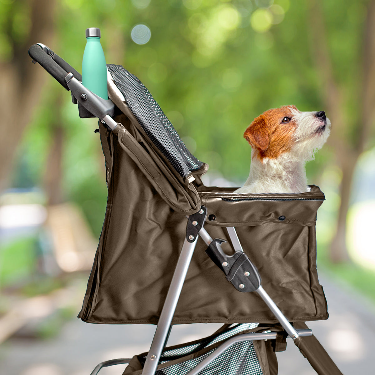 AQPET FRIENDS Bequemer und praktischer Kinderwagen für Hunde mittlerer/kleiner Größe für Hunde und Katzen Sichere Reise