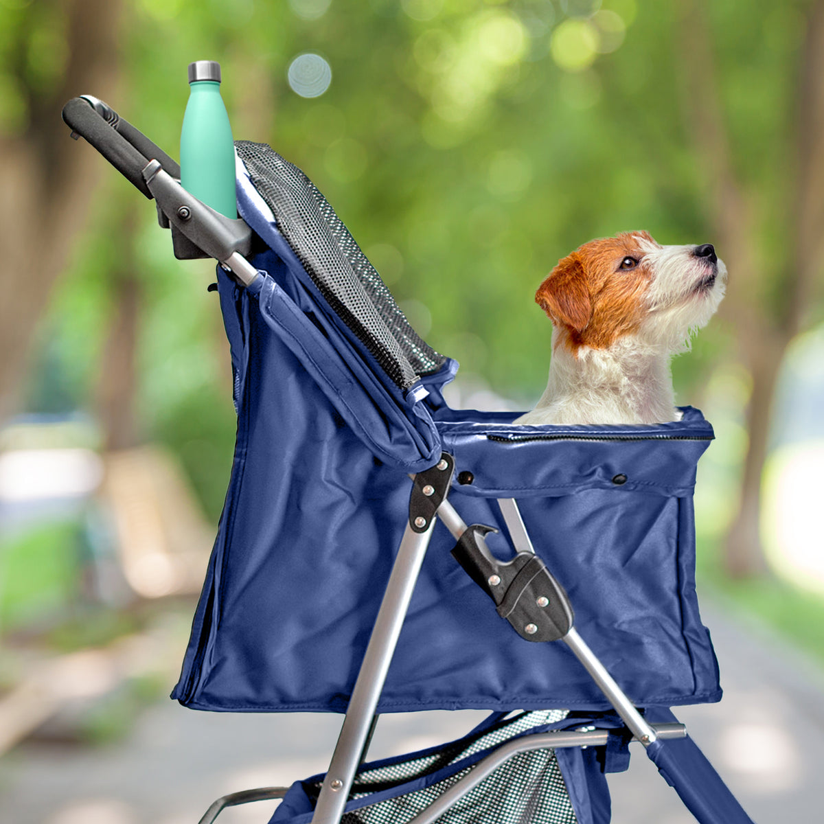 AQPET FRIENDS Bequemer und praktischer Kinderwagen für Hunde mittlerer/kleiner Größe für Hunde und Katzen Sichere Reise