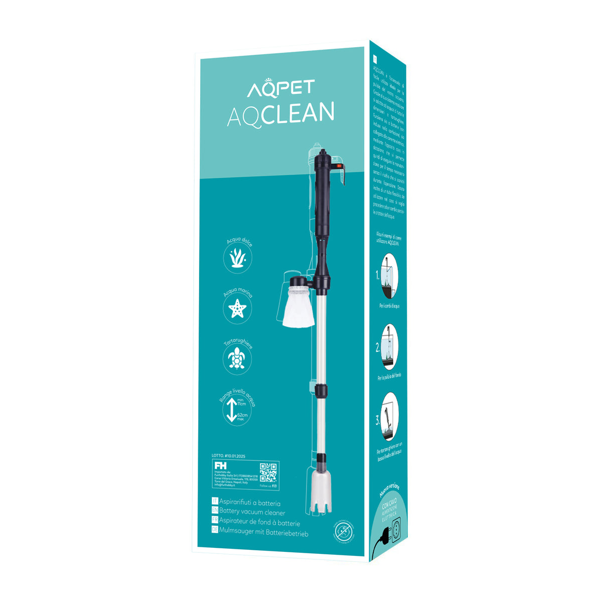 AQPET AQCLEAN AKKU-MÜLLSAUGER MIT 12V NETZTEIL