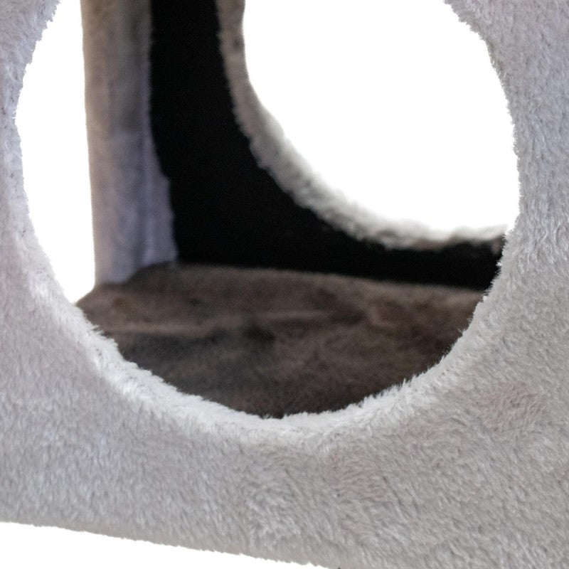 AQPET FRIENDS Kratzbaum Sidney – 140 cm Beige/Braun Für Katzen Spielzeug Katze Entspannung Und Spaß