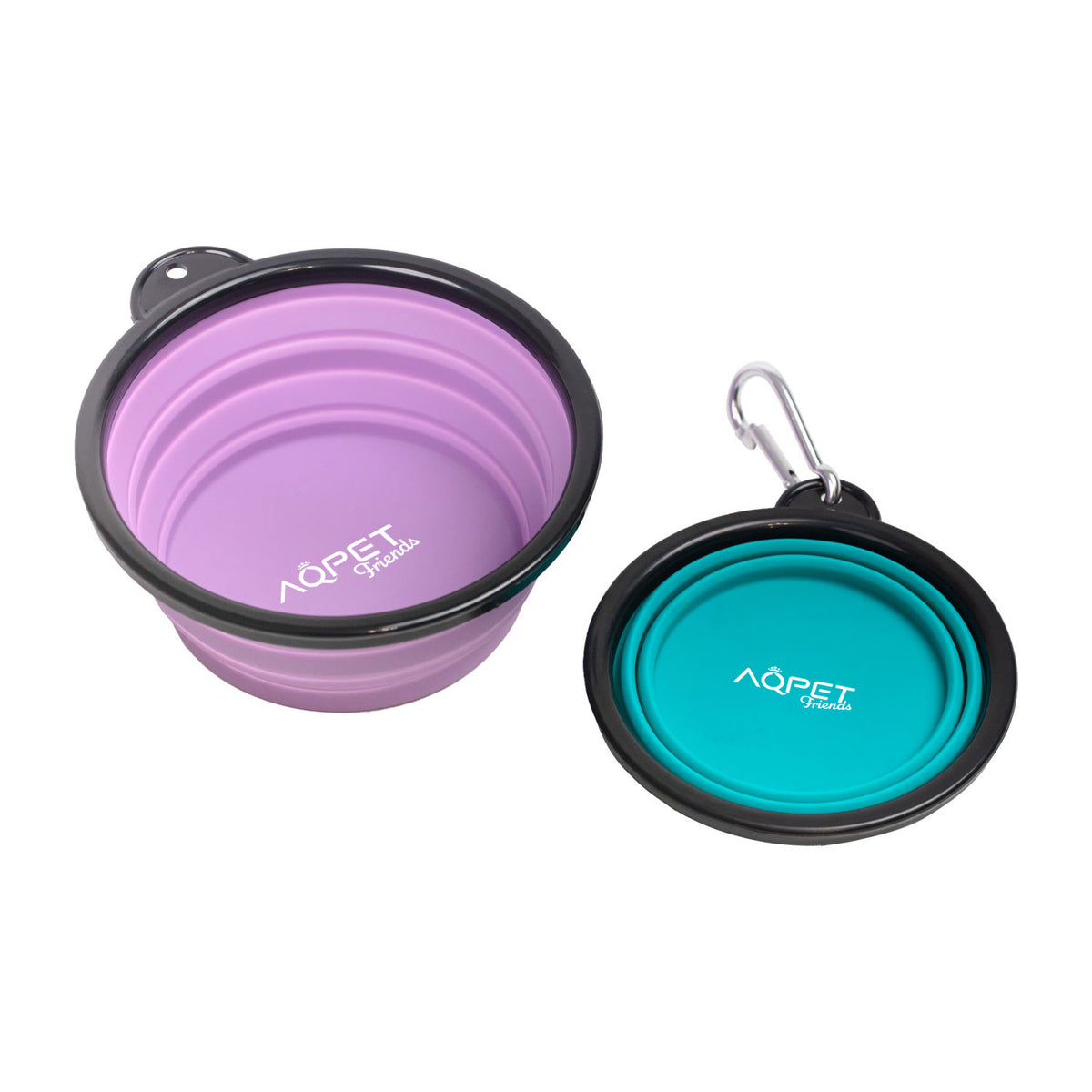 AQPET FRIENDS Gnammy Travel Faltbarer Reise-Napf für Hunde und Katzen Futter und Wasser