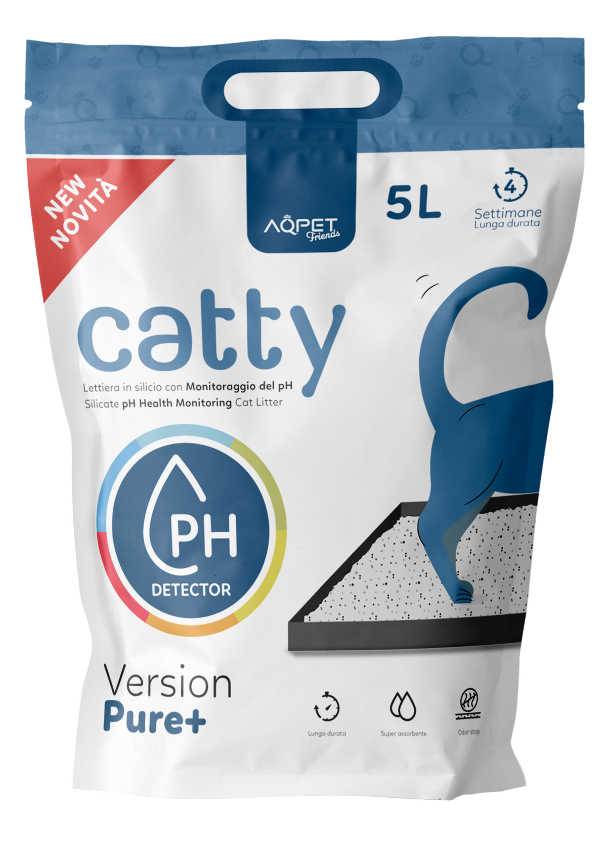 AQPET FRIENDS Katzenstreu aus Silikat, Catty Duft, PH-Kontrolle, für Katzen, super saugfähig, geruchsbindend, Katzenhygiene