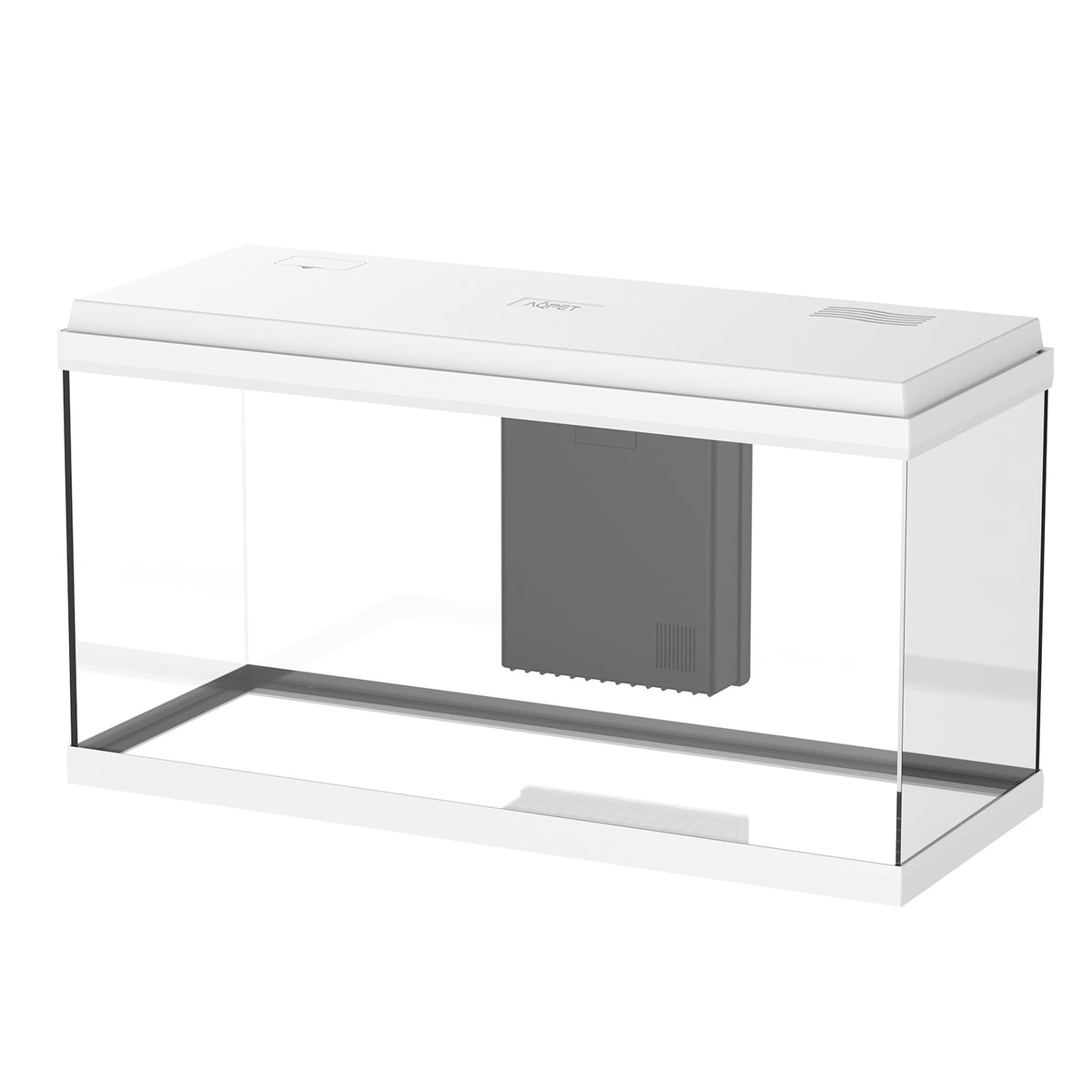 AQPET AQUARIUM SIMPLY LED 100 WEISS KOMPLETT DOPPELBELEUCHTUNG FILTER UND HEIZUNG - 80X32X45 H CM