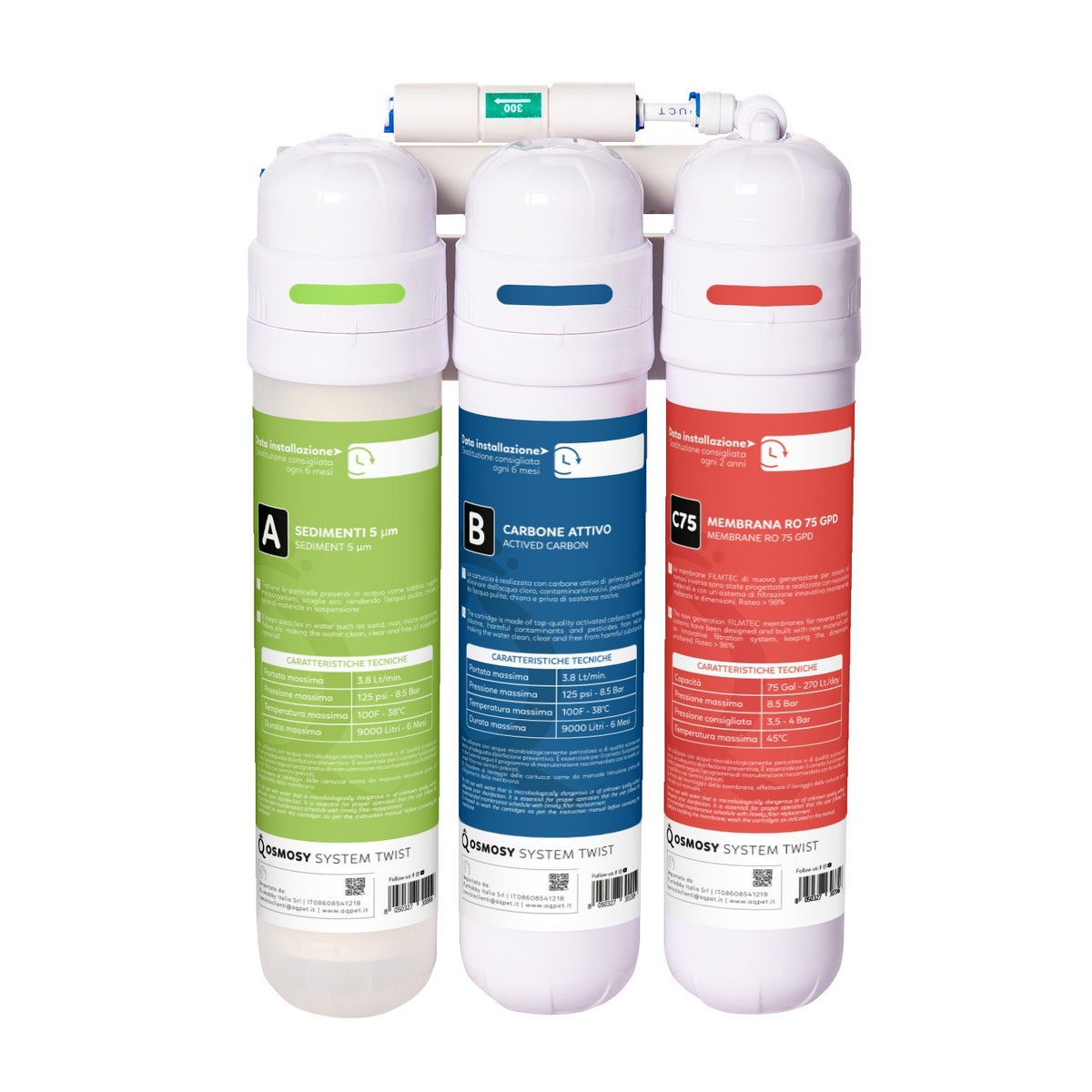 AQPET OSMOSY TWIST UMKEHROSMOSEANLAGE TWIST 3 STUFEN FILMATTEC NEUES SCHNELLWECHSELSYSTEM